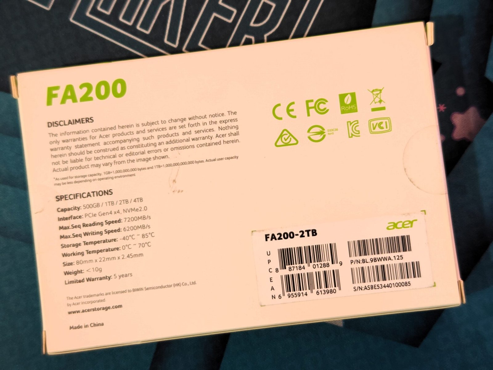 Acer FA200 PCle Gen 4×4 NVMe 2TB SSD Review - XiaomiToday