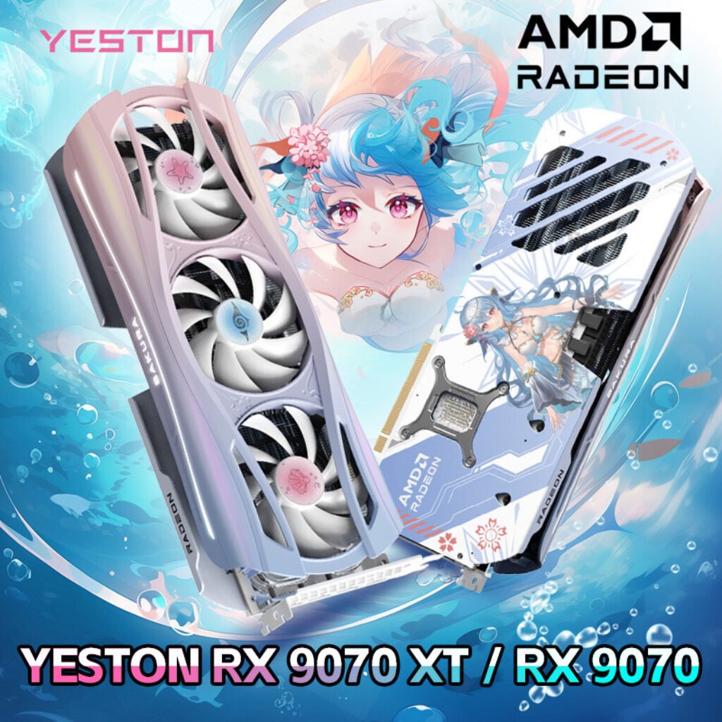 YESTON Radeon RX 9070 XT Sakura Atlantis Edition GPU