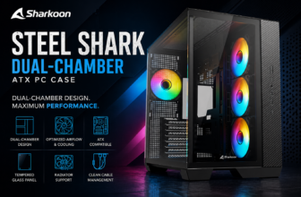 Sharkoon Launches Steel Shark ATX Case with Dual-Chamber Layout, ARGB Fans, and BTF Support