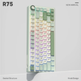 Royal Kludge R75 Wired Mechanical Keyboard: 80 Hot-Swappable Keycaps
