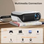 HAPPRUN 1080P Projector: 100″ Screen, Portable Outdoor Movie Projector