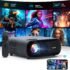 JIFAR 1080P Projector: 1100ANSI with 450″ Display, Support 4K