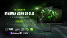 GAMEMAX Introduces VISION GMX32UCDM: A 31.5-inch 4K QD-OLED Gaming Monitor with 240Hz Refresh Rate