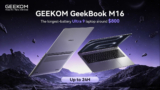 GEEKOM GeekBook M16 Launches with Intel Core Ultra 9, 24-Hour Battery, and $800 Price Tag