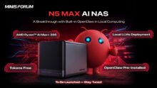 Minisforum Confirms N5 MAX AI NAS Can Run OpenClaw Locally with AMD Ryzen AI Max+ 395